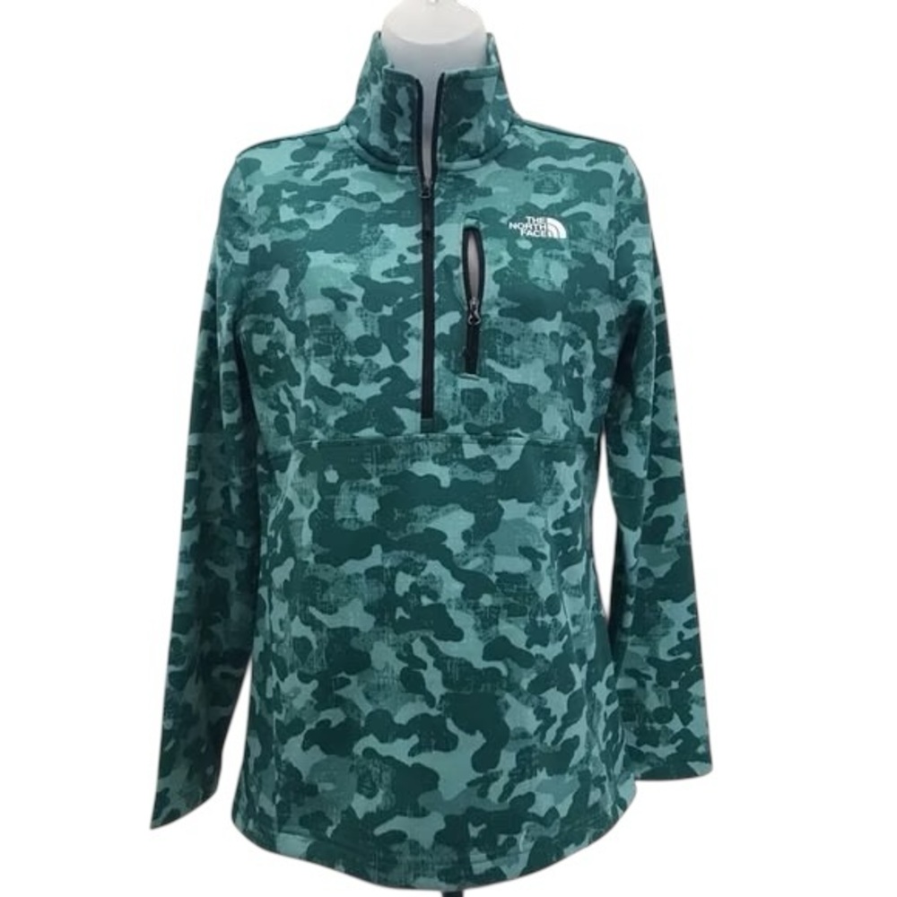 Like New XL The North Face 100 Cinder Pullover Half Zip blue green teal camo